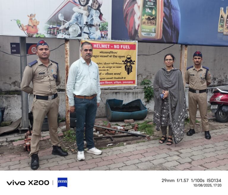 परिवहन विभाग हरिद्वार द्वारा“नो हेलमेट, नो पेट्रोल / No Helmet, No Fuel” अभियान प्रारंभ किया