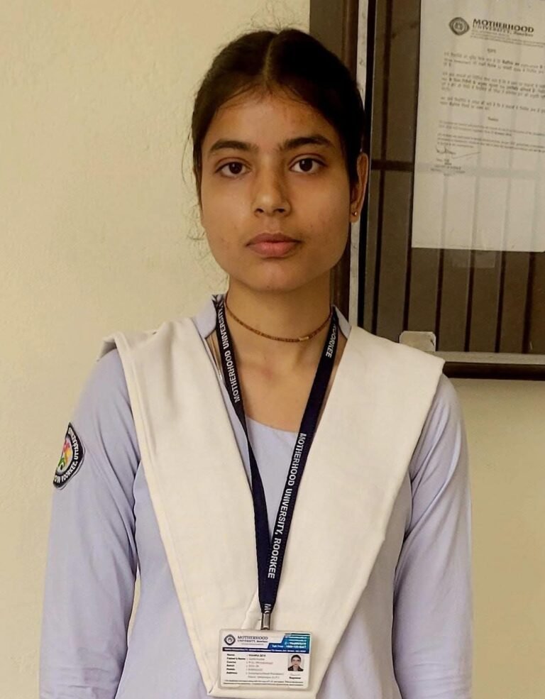 मदरहुड विश्वविद्यालय, रुड़की की छात्रा ने “भारत बौद्धिक राष्ट्रीय परीक्षा-2026 में 20 वॉ स्थान स्थान प्राप्त किया” 