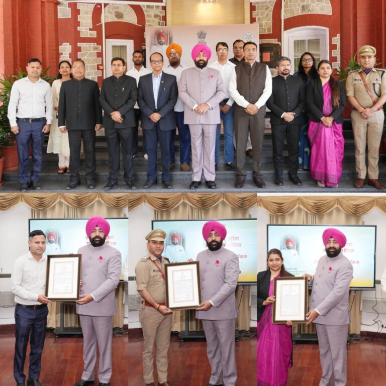 आपदा में उत्कृष्ट कार्य करने वाले कार्मिकों को राज्यपाल ने किया सम्मानित