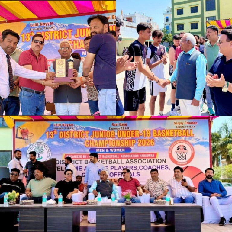 कैबिनेट मंत्री मदन कौशिक ने हरिद्वार में अंडर-19 बास्केटबॉल खिलाड़ियों को किया सम्मानित